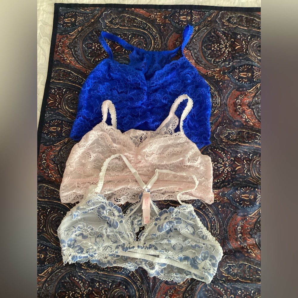 Victoria's Secret/Pink Bralette Trio Sz Large